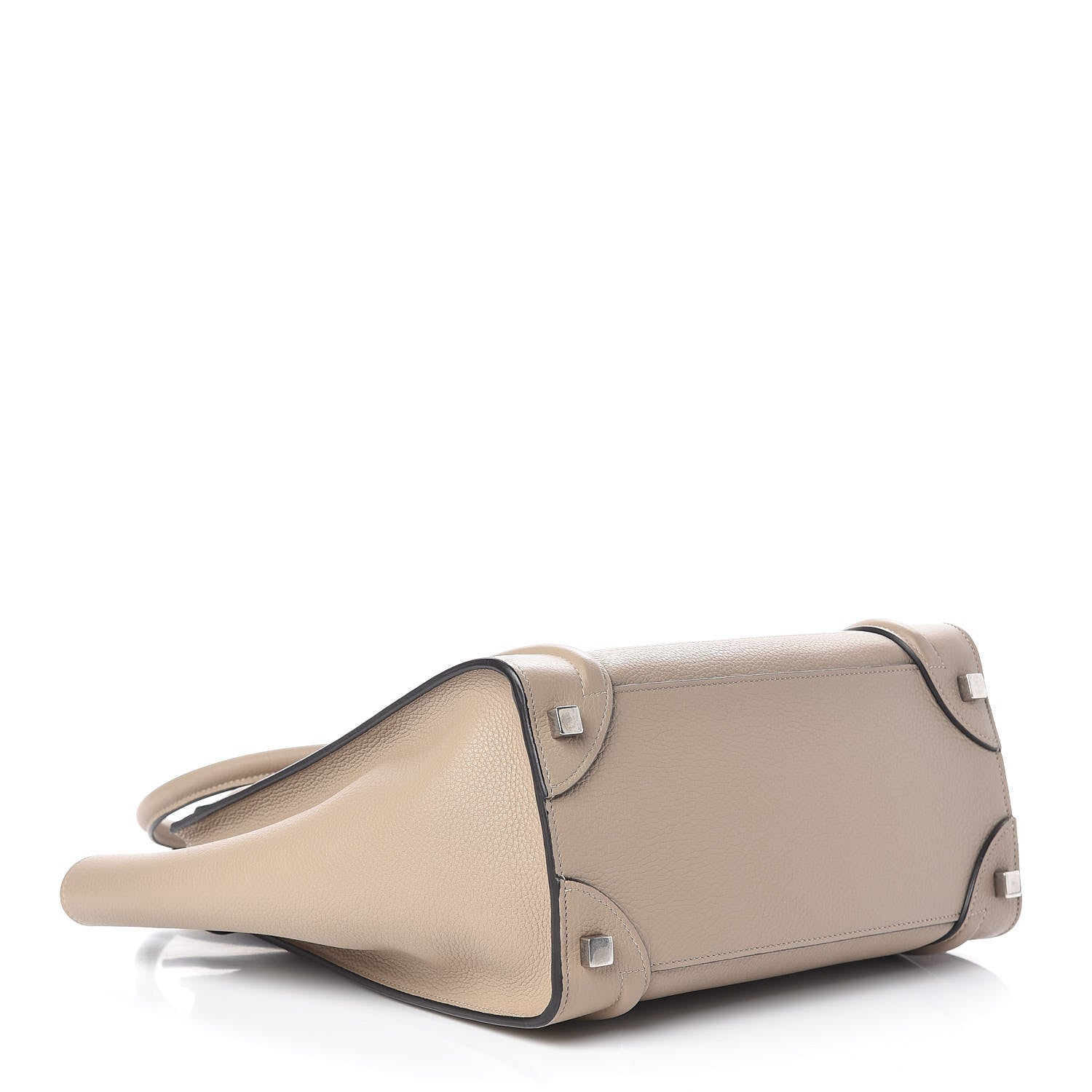 Celine Drummed Calfskin Micro Luggage Dune 4 of 13