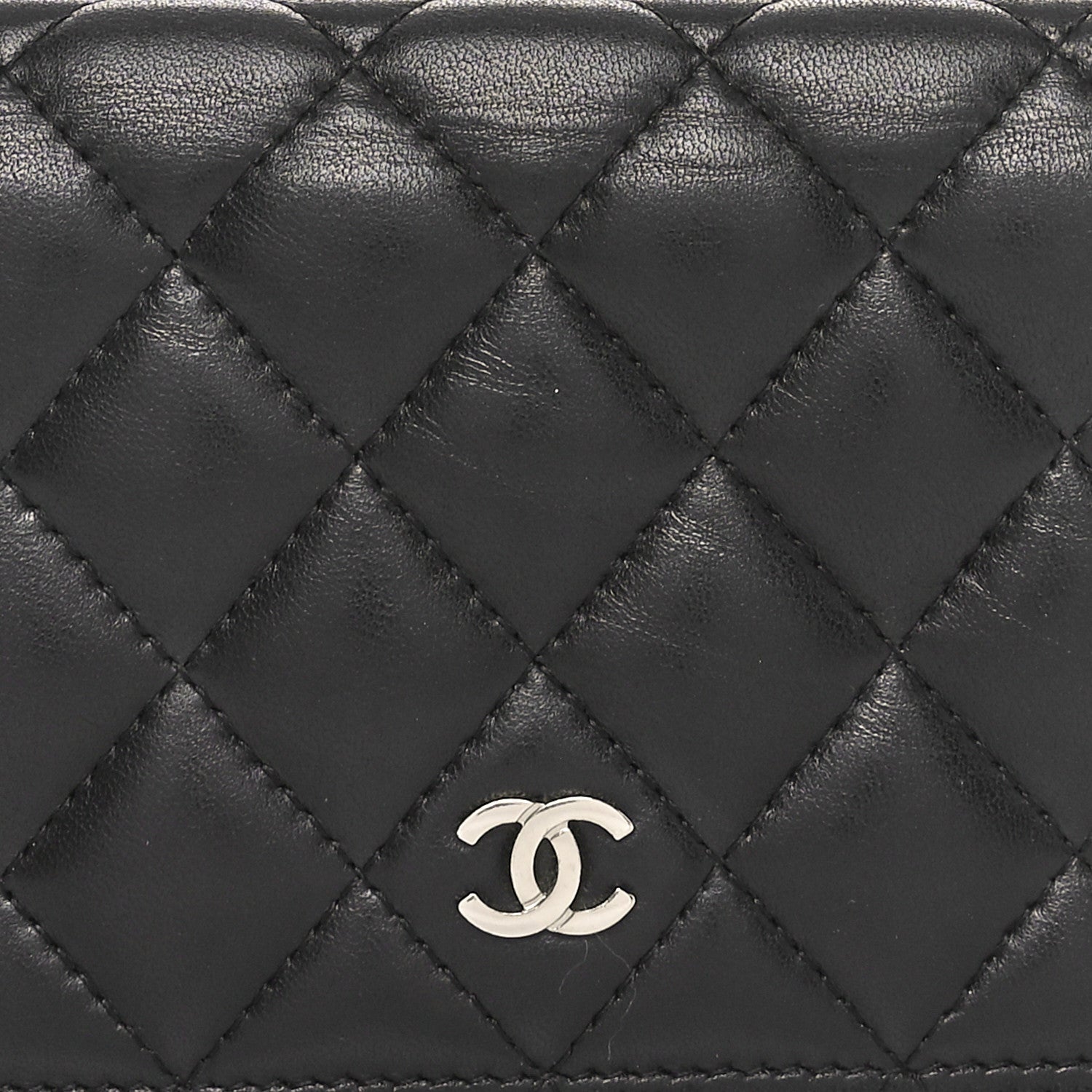 Chanel Lambskin Quilted Yen Wallet Black 9 of 11