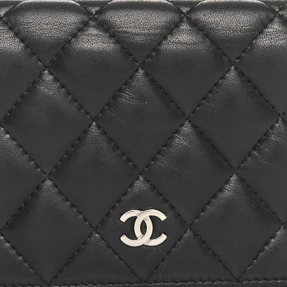 Chanel Lambskin Quilted Yen Wallet Black 9 of 11