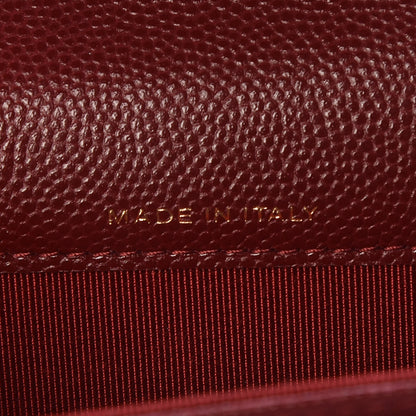 Chanel Iridescent Caviar Quilted Flap Card Holder Wallet Burgundy 8 of 9