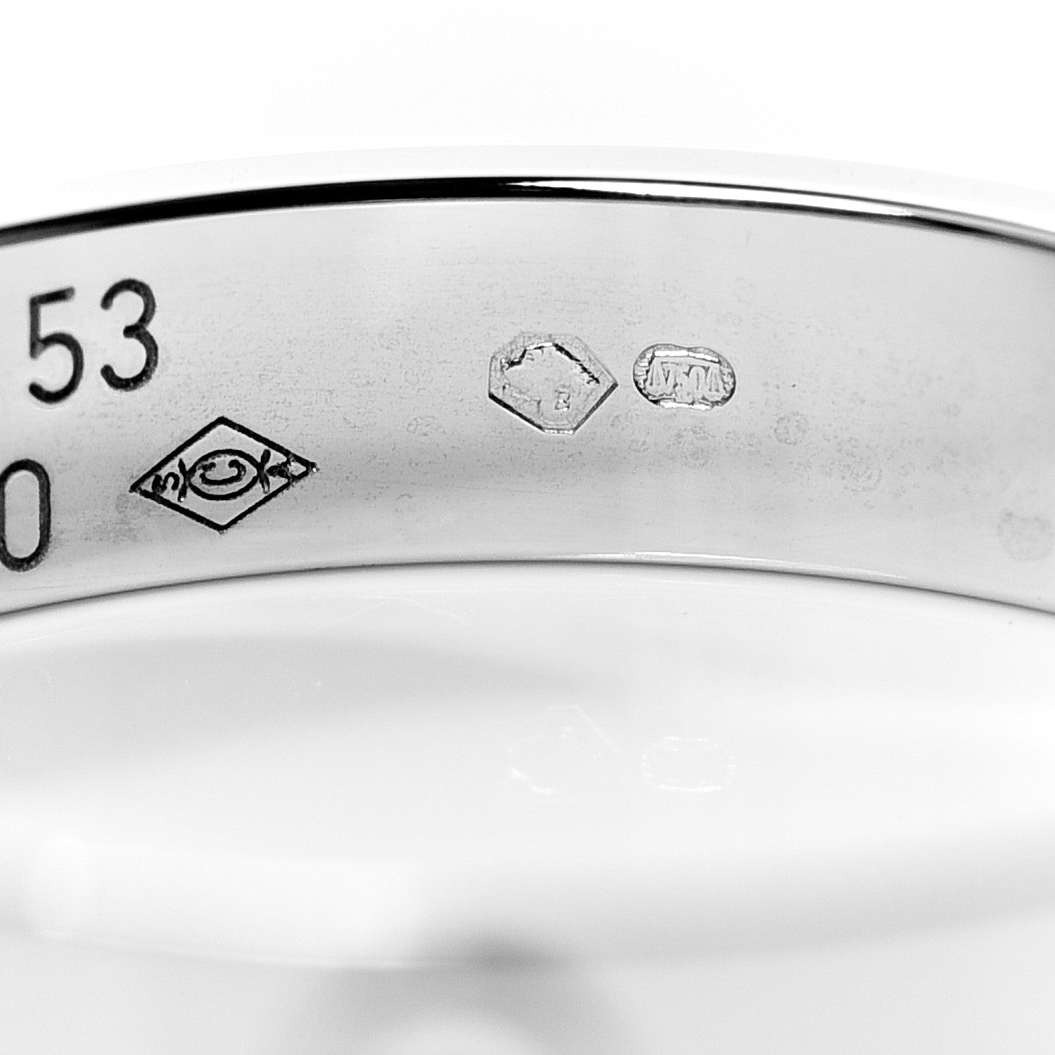 Cartier 18K White Gold 3.5mm LOVE Wedding Band Ring 53 6.25 5 of 6