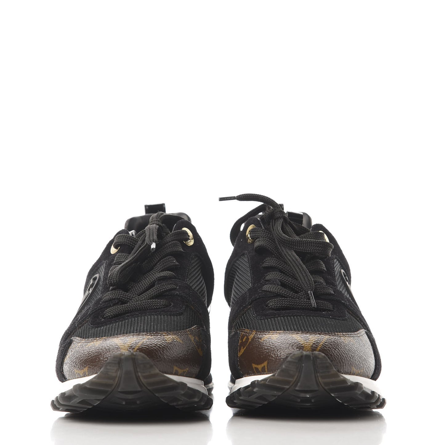 Suede Monogram Run Away Sneakers 37 Black