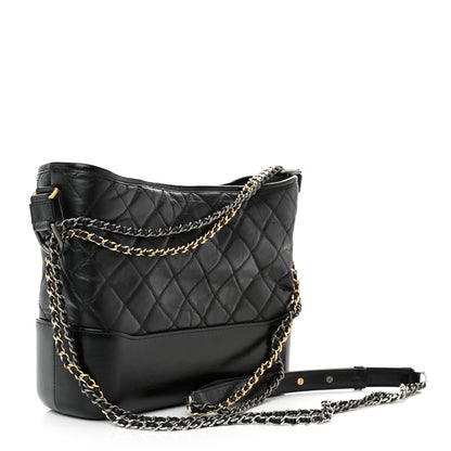 Chanel Aged Calfskin Quilted Medium Gabrielle Hobo Black 3 of 10