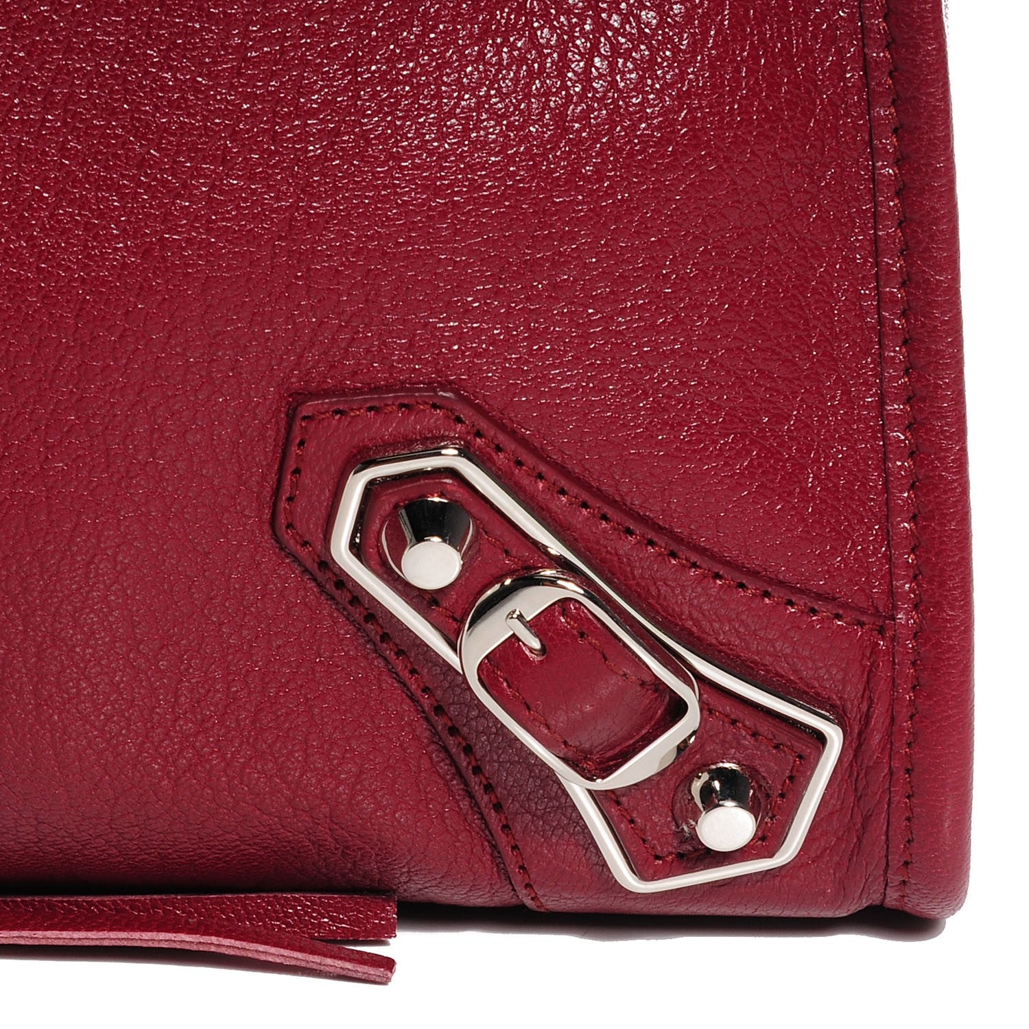 Balenciaga Chevre Silver Metallic Edge Hardware City Rouge Brique Rouge Grenade 8 of 17