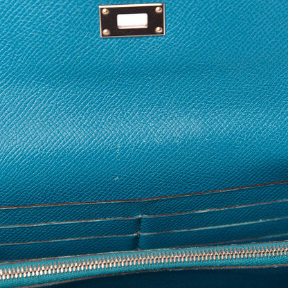 Hermes Epsom Kelly Longue Wallet Bleu Izmir 9 of 10