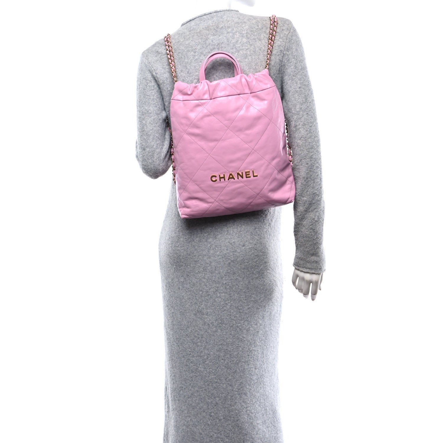Chanel Shiny Calfskin Quilted Chanel 22 Backpack Lilac 3 of 10