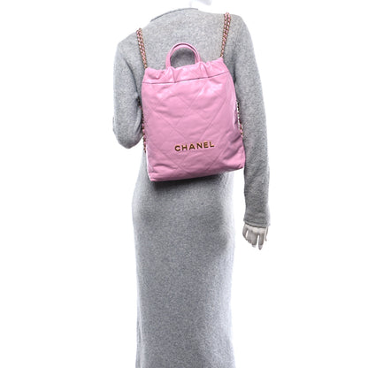 Chanel Shiny Calfskin Quilted Chanel 22 Backpack Lilac 3 of 10