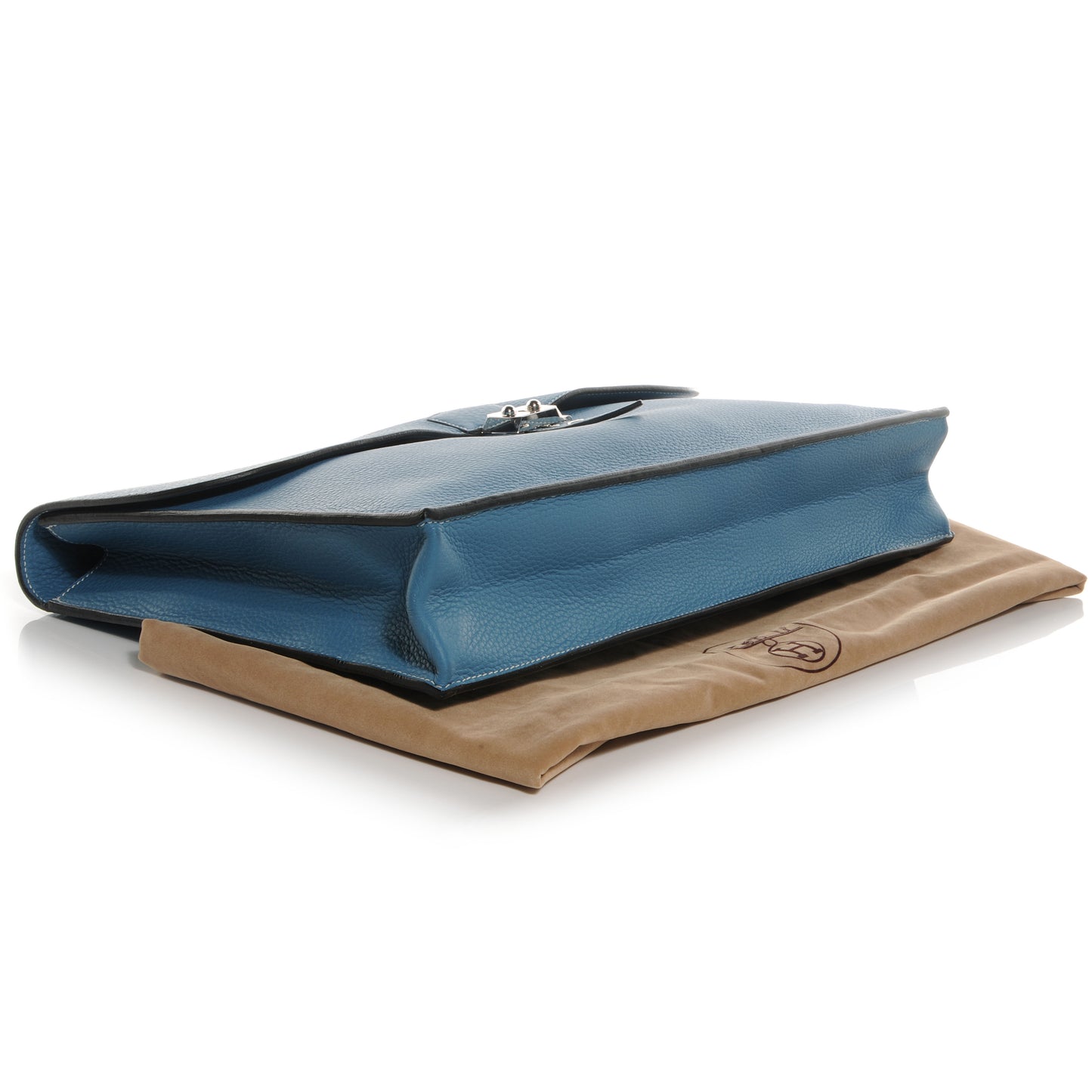 Taurillon Clemence Sac a Depeche 41 Briefcase Blue Jean