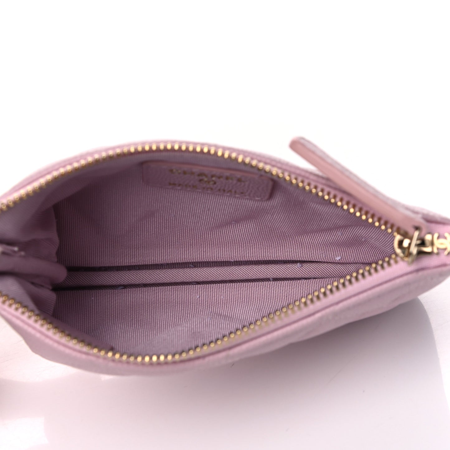 Caviar Quilted Small Cosmetic Case Light Pink