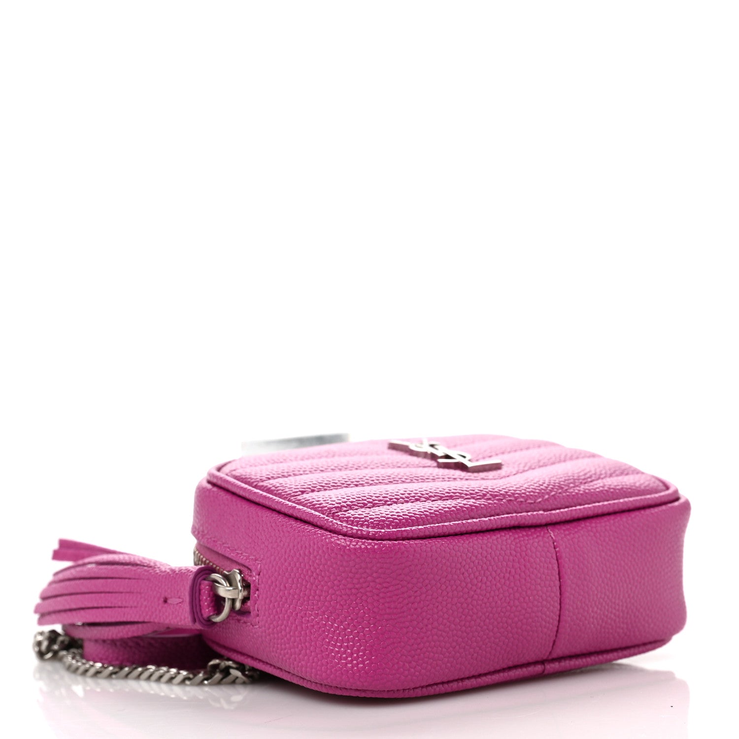 Saint Laurent Grain De Poudre Matelasse Monogram Baby Lou Camera Bag Electric Fuxia 4 of 10