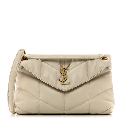 Saint Laurent Lambskin Quilted Small Loulou Puffer Monogram Chain Satchel Crema Soft 1 of 10