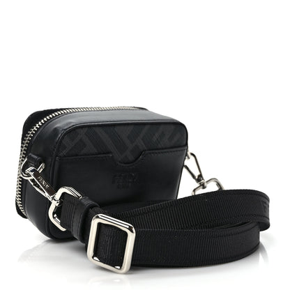 Fendi Glazed Fabric Vitello Cover Grace FF 1974 Diagonal Mini Camera Case Black Sunflower 3 of 10
