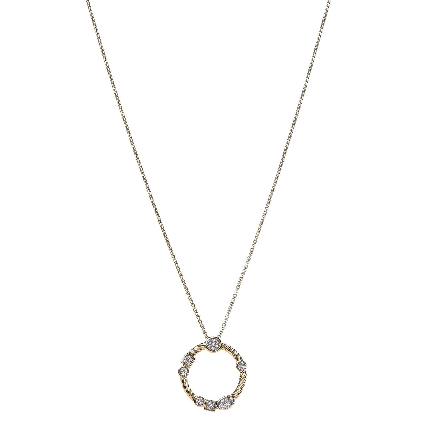 David Yurman 18K Yellow Gold Diamond Confetti Necklace 1 of 6