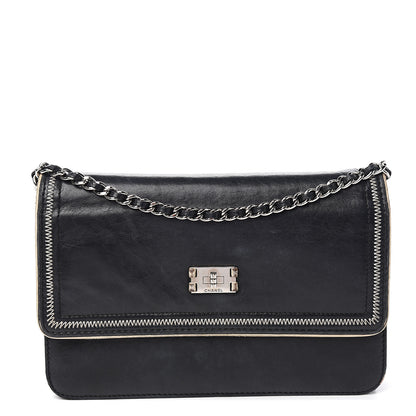 Chanel Lambskin Reissue Wallet On Chain WOC Black 1 of 13