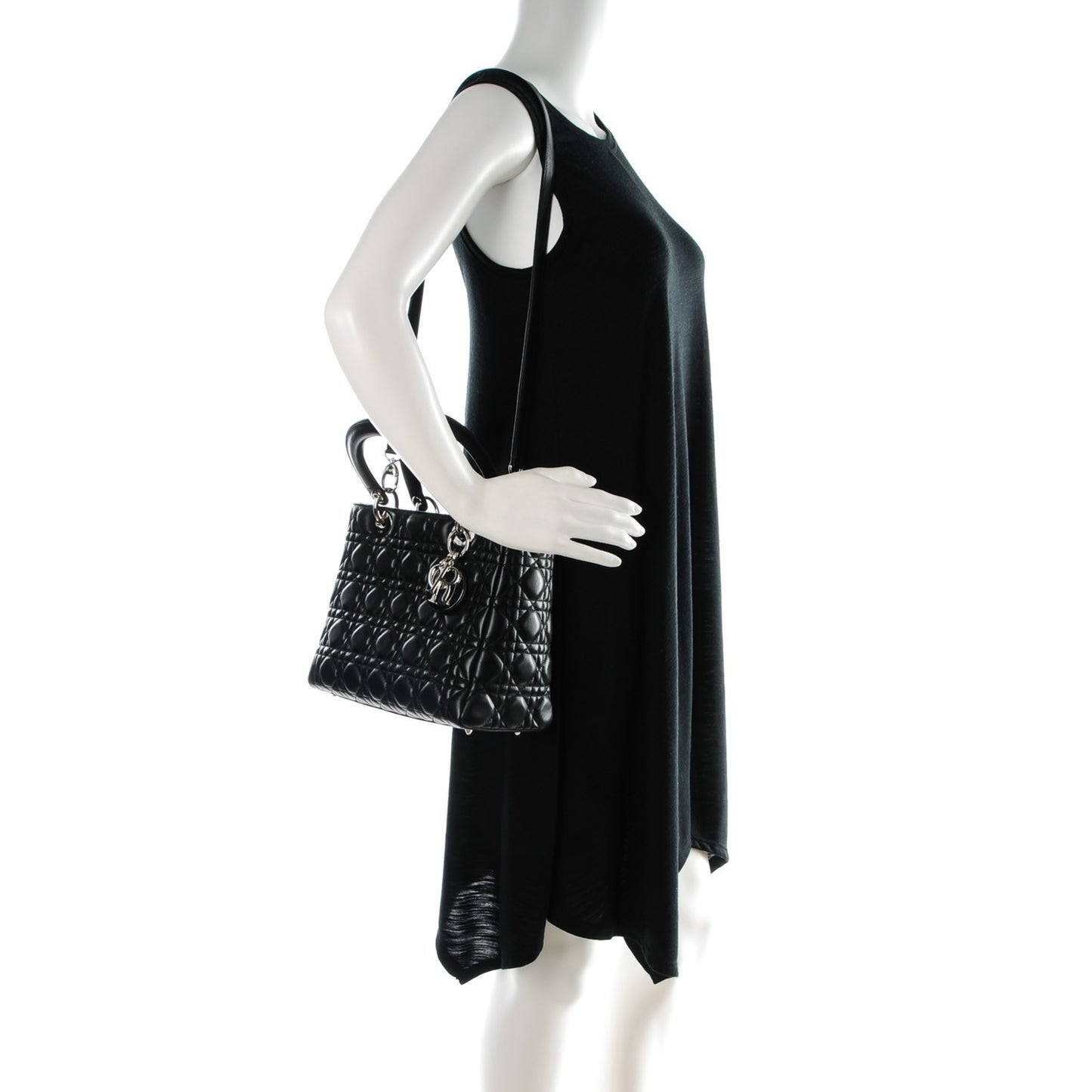 Lambskin Cannage Medium Lady Dior Black