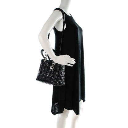 Christian Dior Lambskin Cannage Medium Lady Dior Black 2 of 7