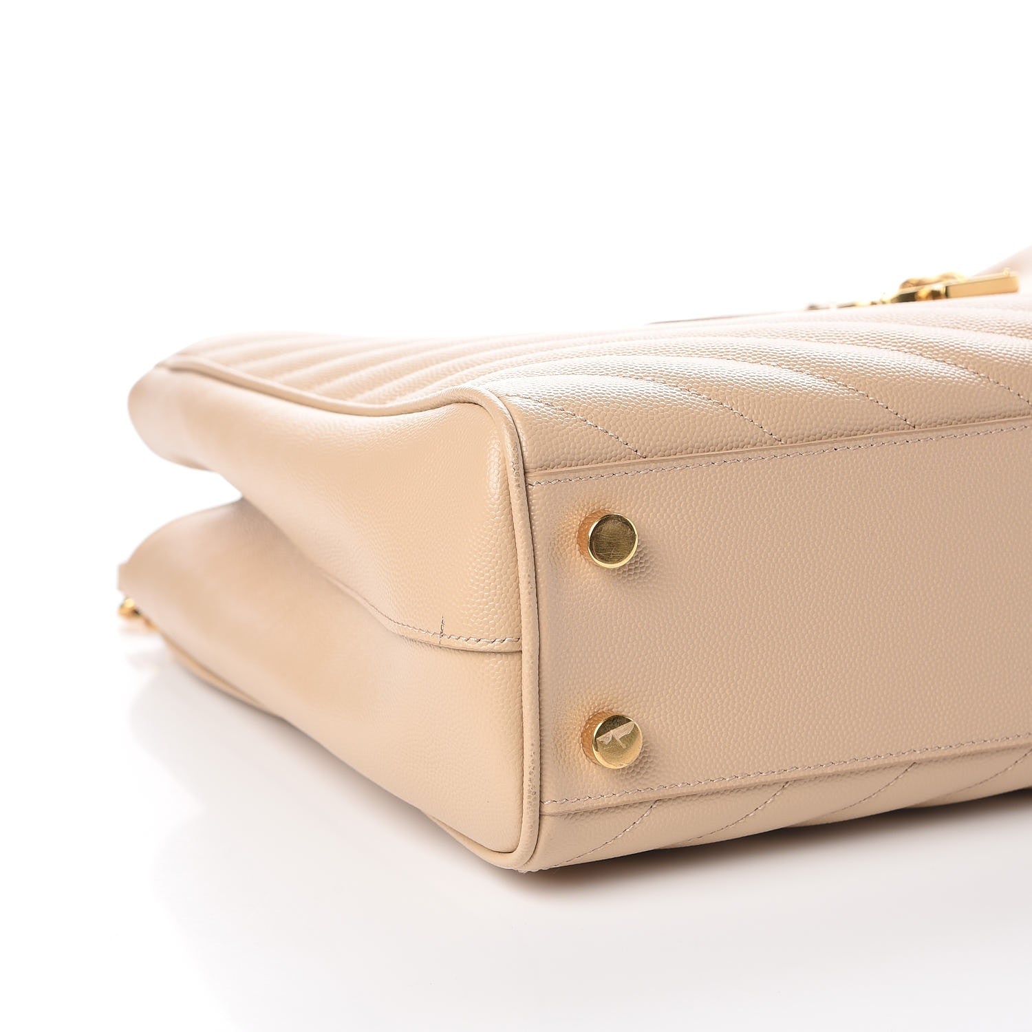 Saint Laurent Grain De Poudre Matelasse Chevron Monogram Shopping Bag Nude Powder 9 of 10