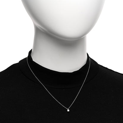 Tiffany Platinum Diamond .17ct Solitaire Pendant Necklace 2 of 5