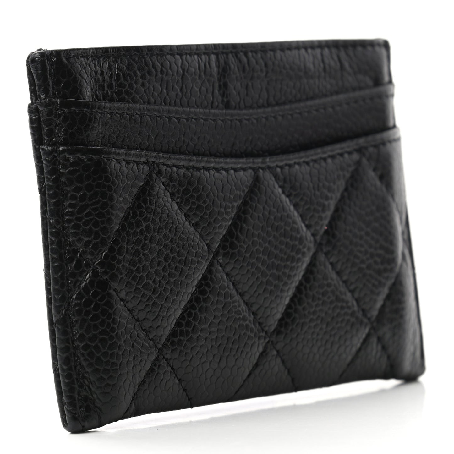 Caviar Quilted Card Holder Black