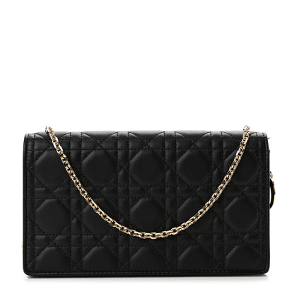 Christian Dior Lambskin Cannage Lady Dior Pouch Black 3 of 14