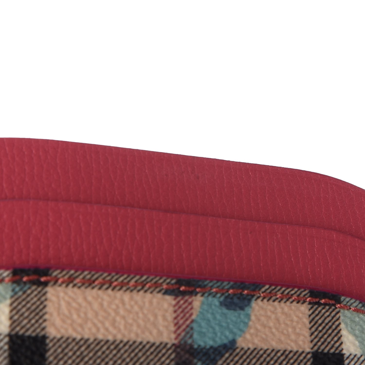 Burberry Calfskin Haymarket Check Floral Print Izzy Card Case Plum Pink 6 of 6