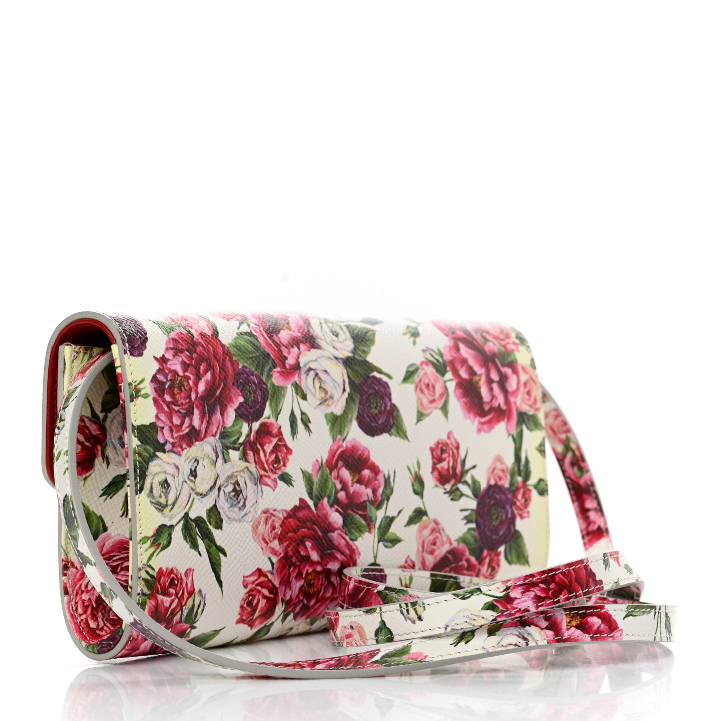 Dauphine Floral Print Shoulder Bag White Pink