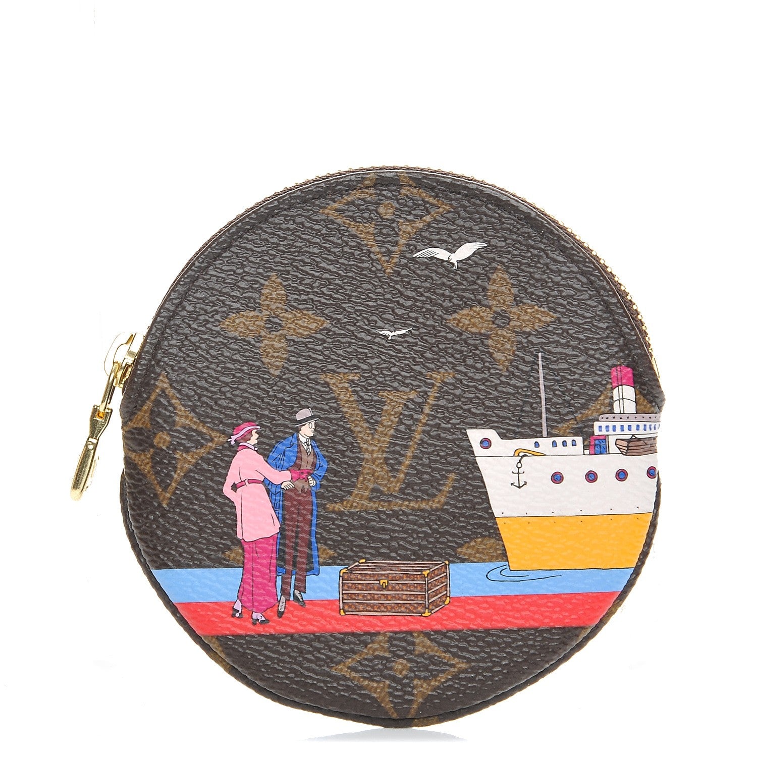 Louis Vuitton Monogram 2016 Christmas Animation Round Coin Purse Rouge 1 of 7