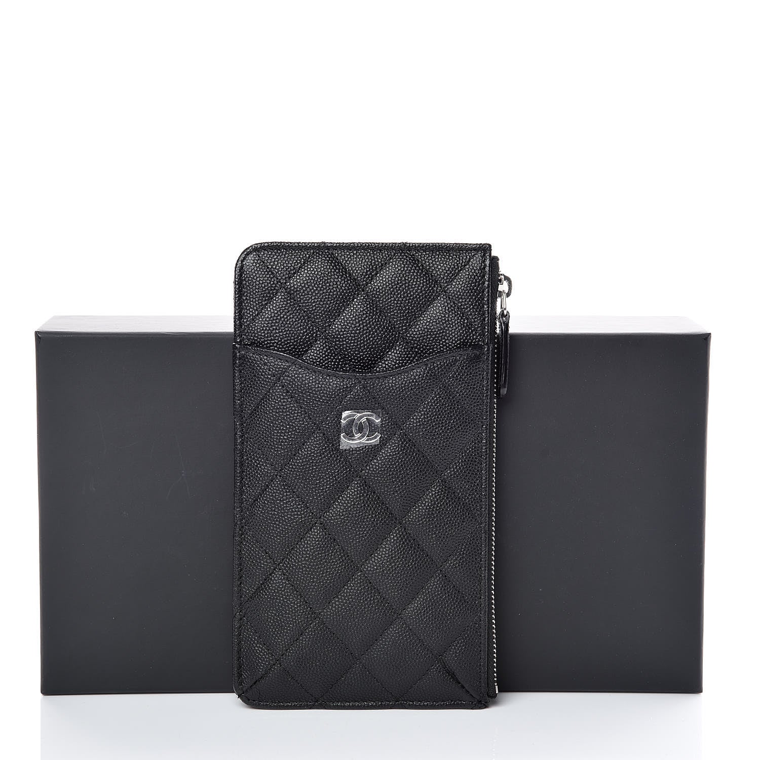 Chanel Caviar Quilted Classic Flat Wallet Pouch Black 8 of 8