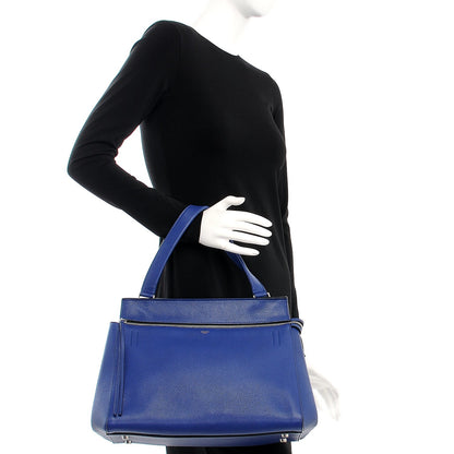 Celine Drummed Calfskin Medium Edge Shoulder Bag Indigo 2 of 6