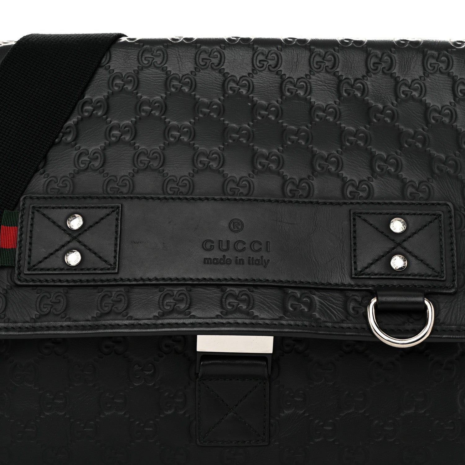 Gucci Rubber Guccissima Medium Messenger Bag Black 8 of 10