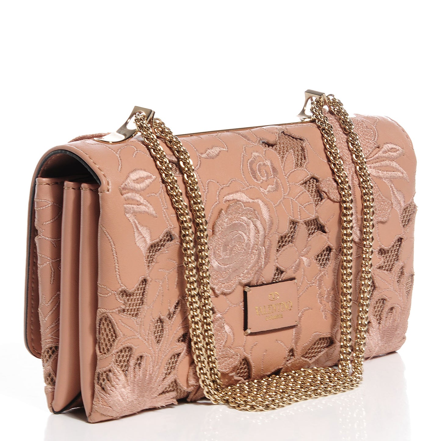 Lambskin Lace Girello Flap Blush