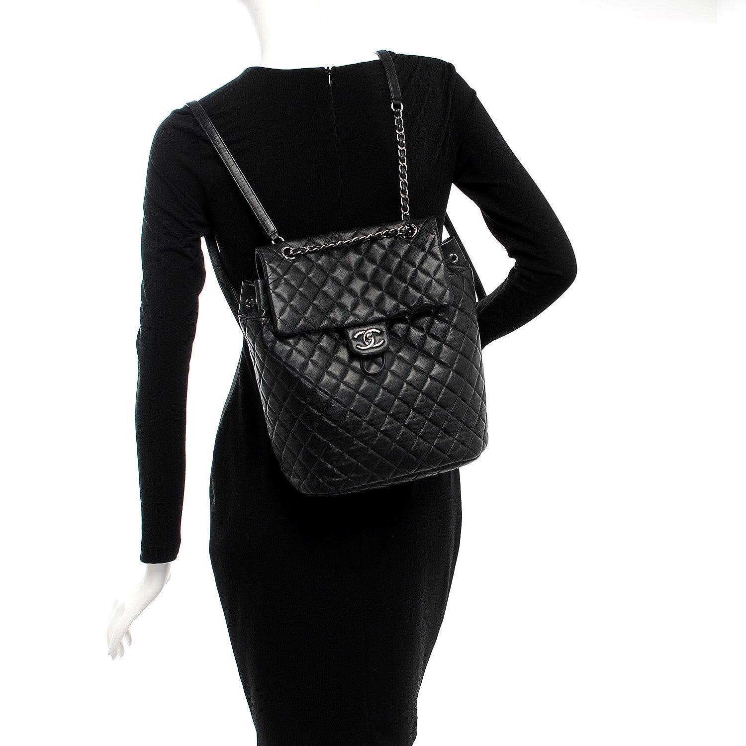 Chanel Lambskin Quilted Large Urban Spirit Backpack Black 2 of 9