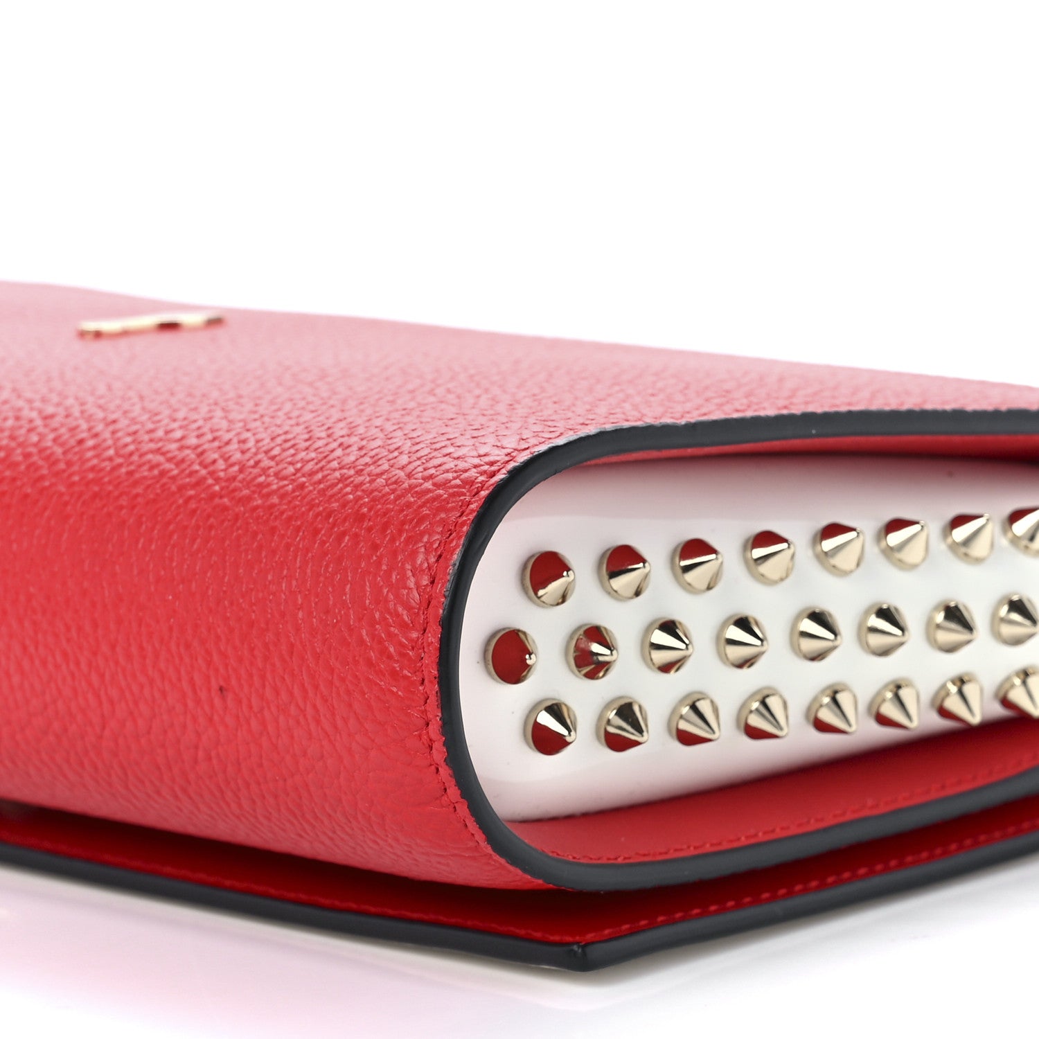Christian Louboutin Loubi Kraft PVC Patent Calfskin Paloma Clutch Kraft Latte 11 of 12