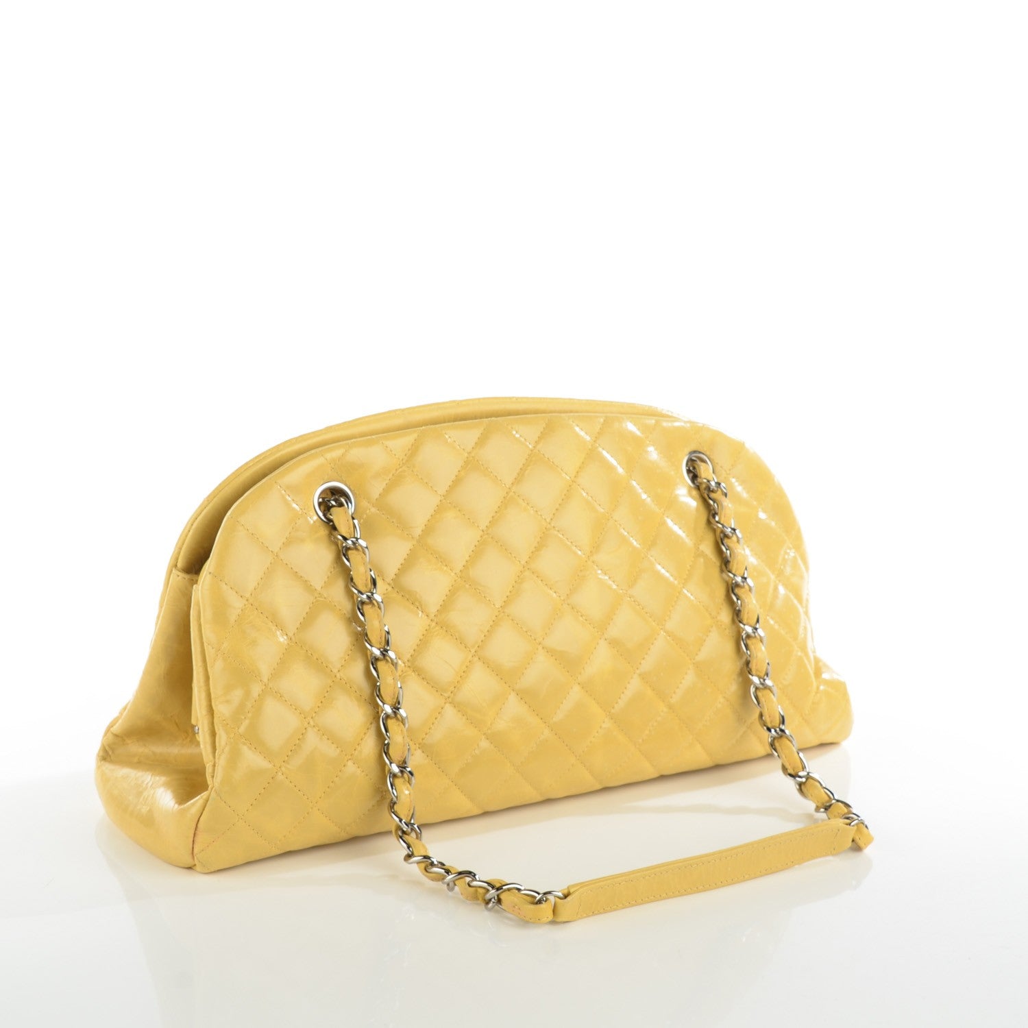 Chanel Glazed Calfskin Quilted Medium Just Mademoiselle Yellow 3 of 7
