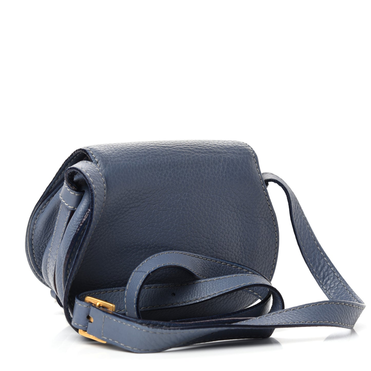 Calfskin Mini Marcie Round Crossbody Bag Street Blue