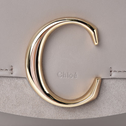 Chloe Calfskin Suede C Clutch With Chain Motty Grey 6 of 10