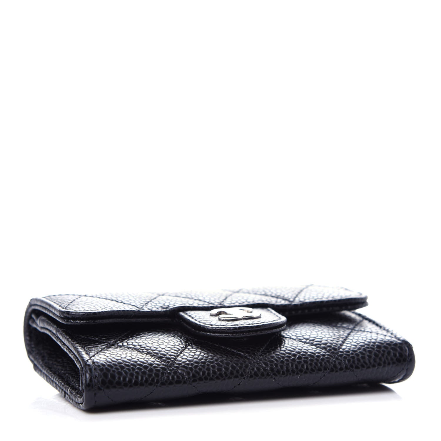 Chanel Caviar Quilted Flap Card Holder Wallet Black 4 of 9