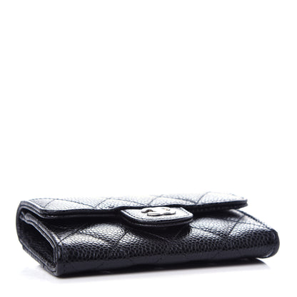 Chanel Caviar Quilted Flap Card Holder Wallet Black 4 of 9