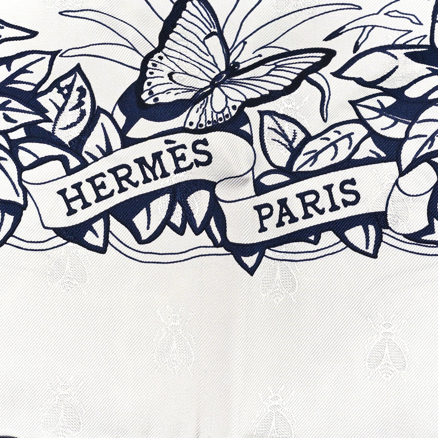 Silk Jungle Love Tattoo Scarf 90 White Bleu