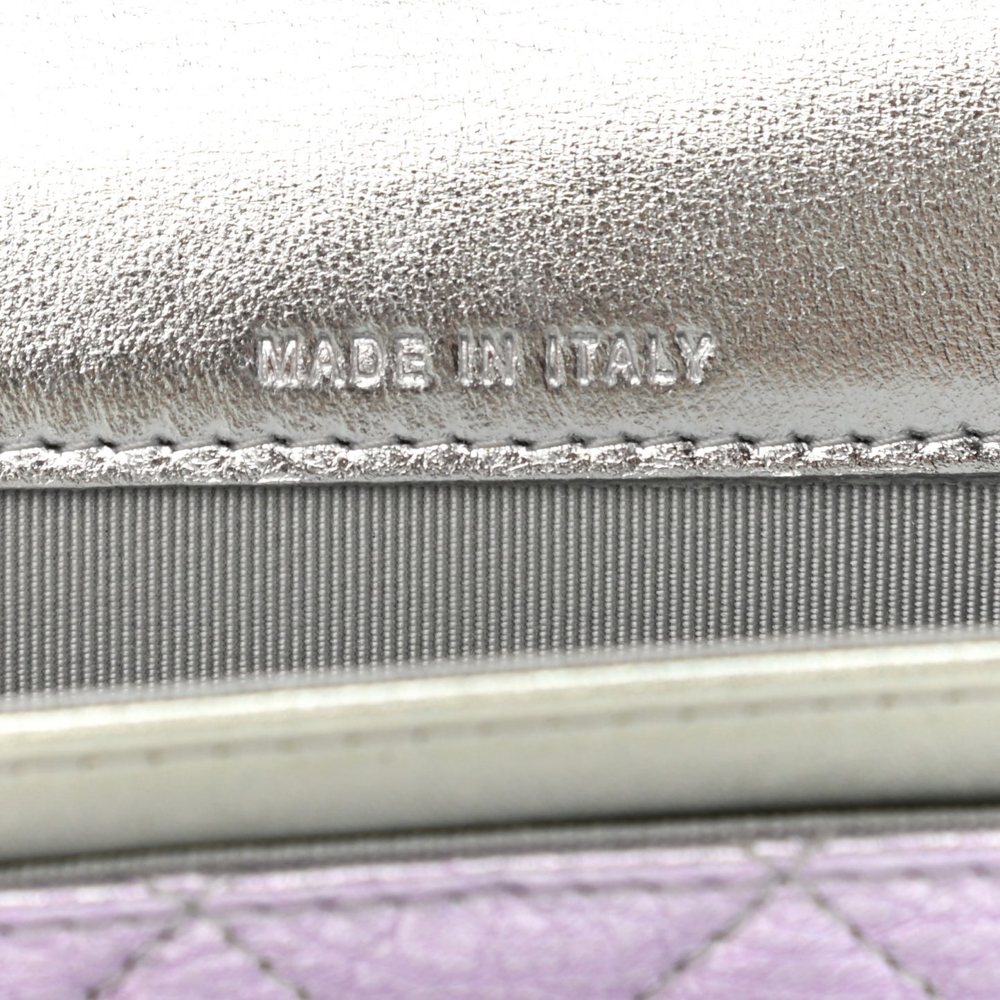 Gradient Metallic Calfskin Quilted Flap Card Holder Wallet Silver Blue Yellow Purple