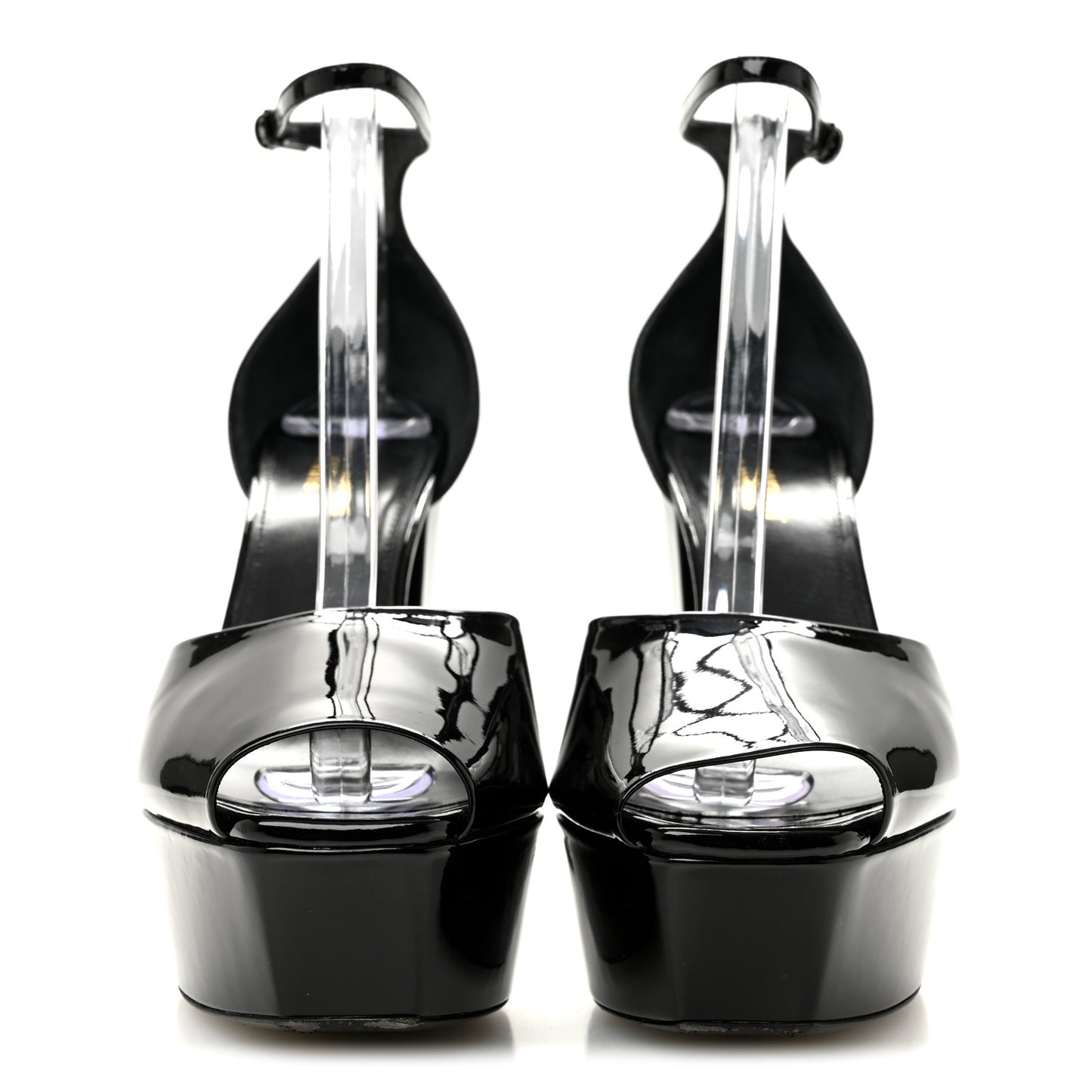 Patent Farrah 80 Platform Sandals 40 Black