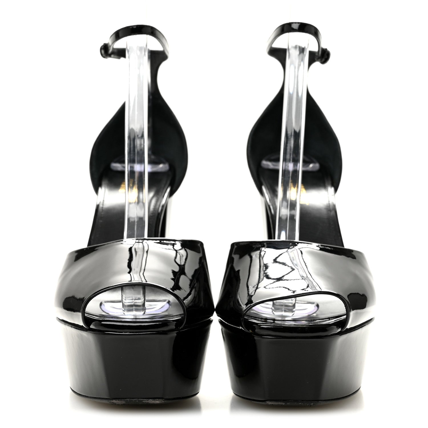 Saint Laurent Patent Farrah 80 Platform Sandals 40 Black 3 of 10