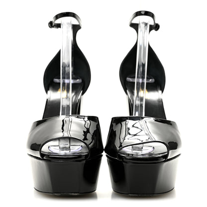 Saint Laurent Patent Farrah 80 Platform Sandals 40 Black 3 of 10