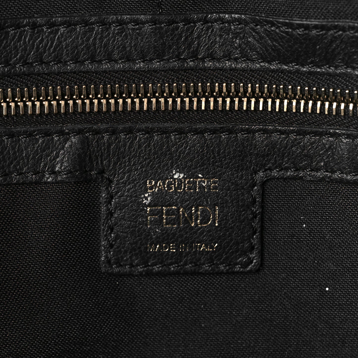 Nappa FF 1974 Embossed Large Baguette Black