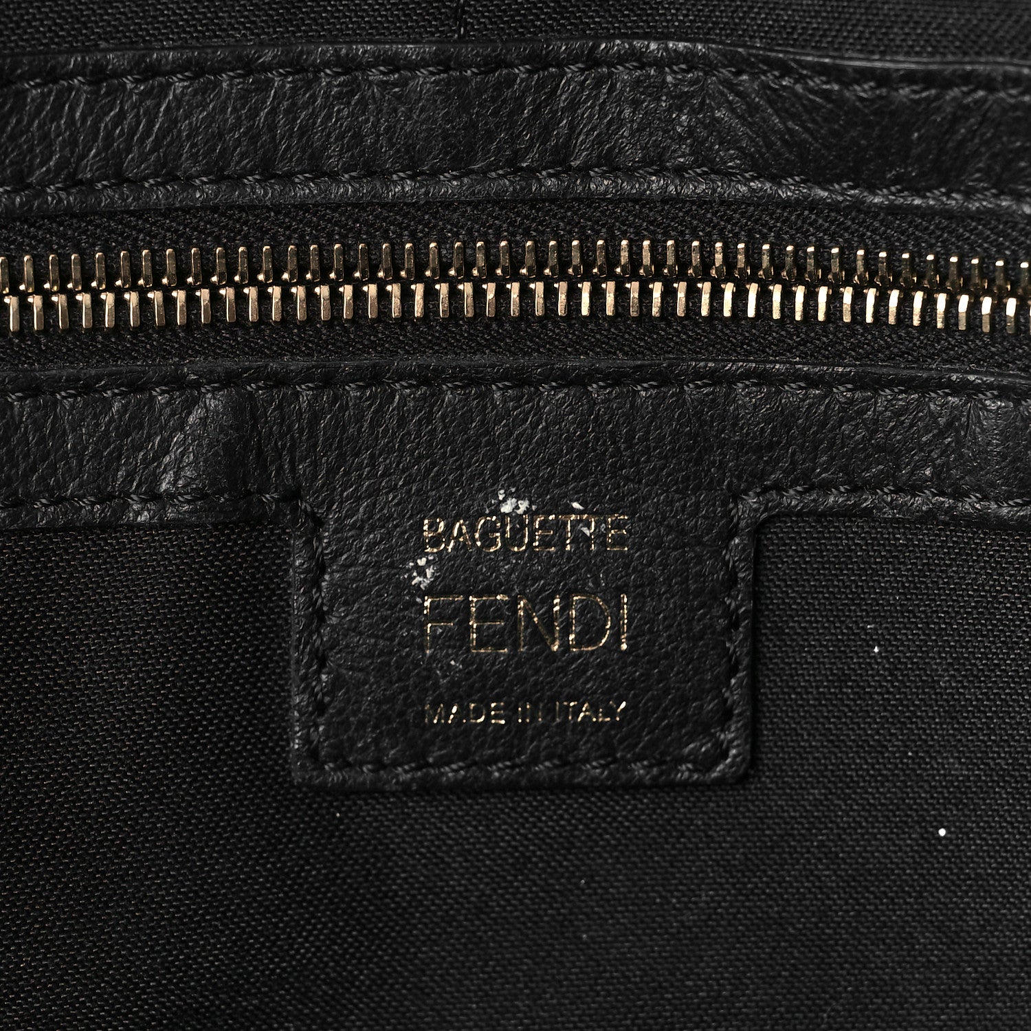 Fendi Nappa FF 1974 Embossed Large Baguette Black 6 of 10