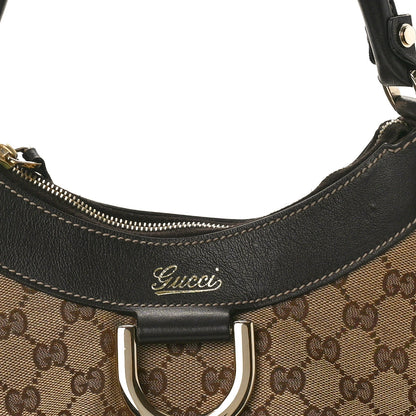 Gucci Monogram Medium D Gold Ring Hobo Dark Brown 8 of 11
