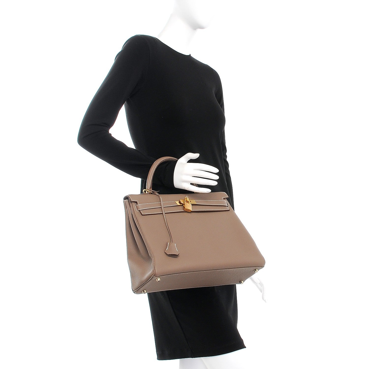 Hermes Togo Kelly Retourne 35 Etoupe 3 of 34