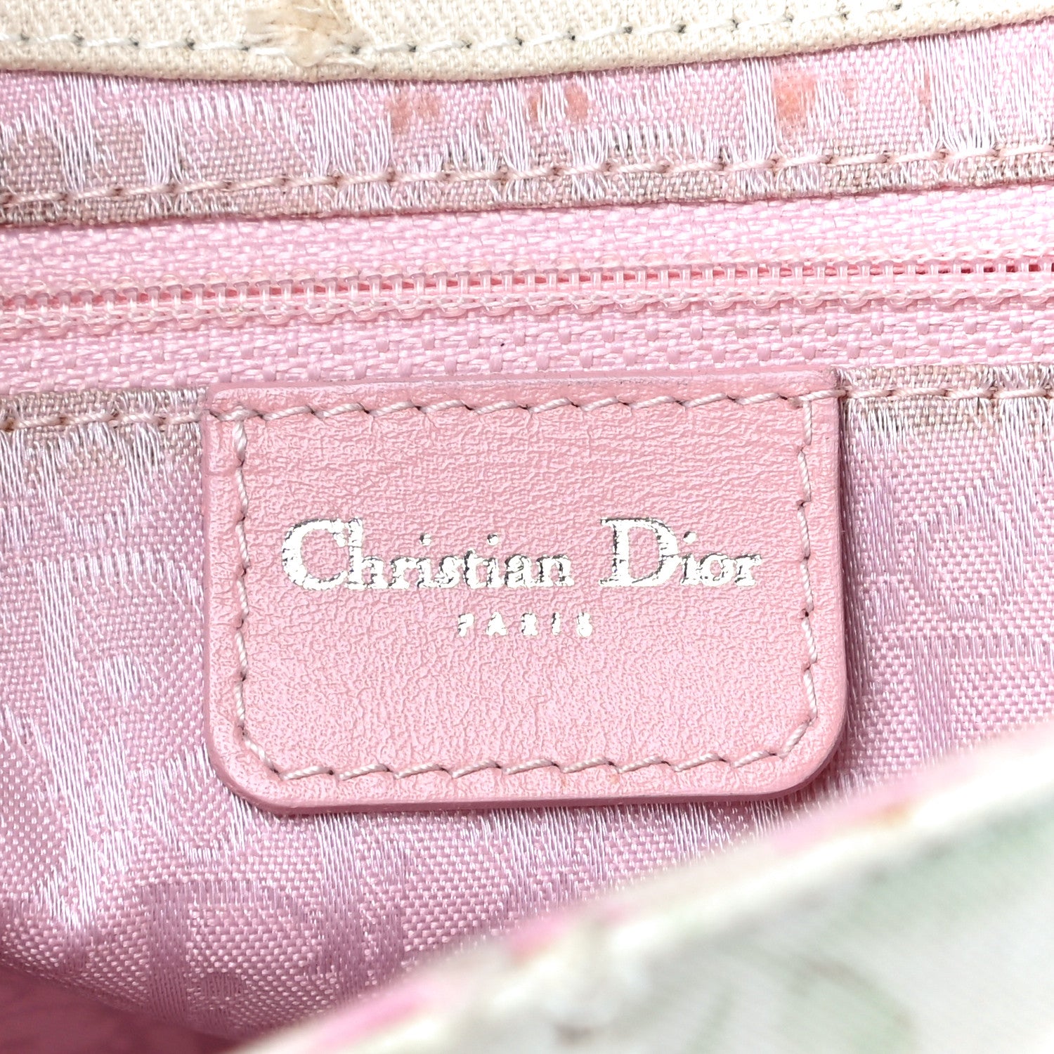 Christian Dior Canvas Floral Top Handle Saddle Bag Pink 5 of 9
