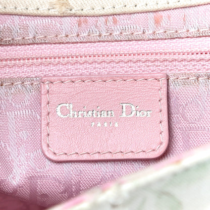 Christian Dior Canvas Floral Top Handle Saddle Bag Pink 5 of 9