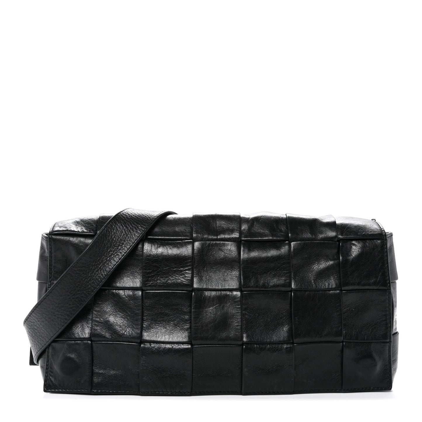Paper Calfskin Intrecciato Stretch Cassette Black